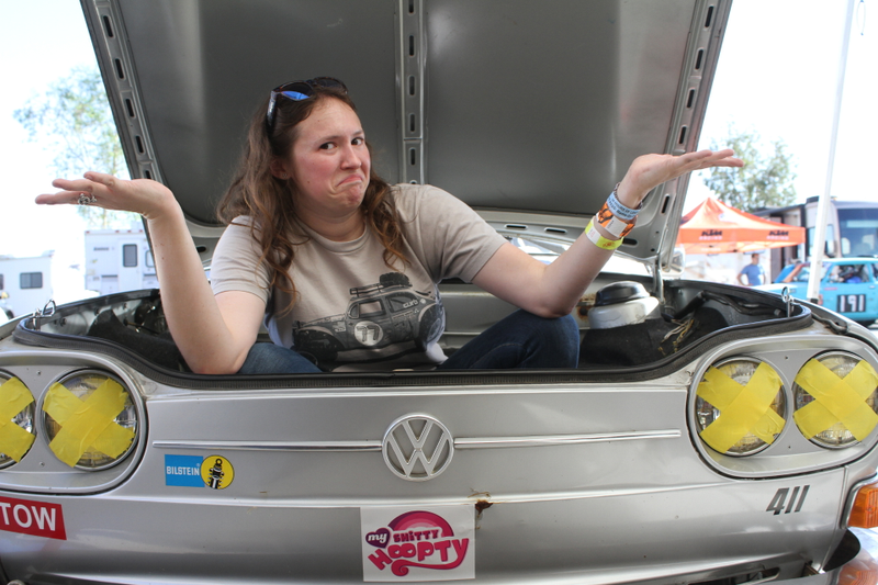 Me, sitting in the 411's frunk.
